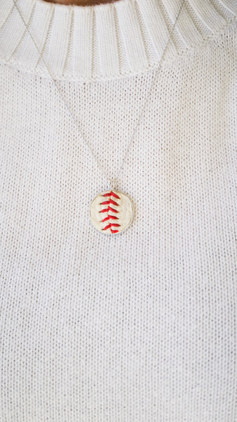 Baseball Seam Jewelry Gift Set - Earrings Necklace Bundle