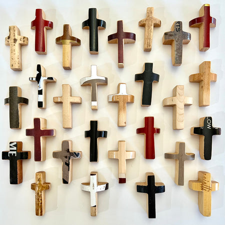 Baseball Bat Handle Cross Necklaces