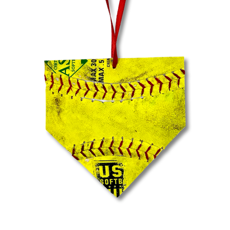 Softball Yellow Leather Earrings