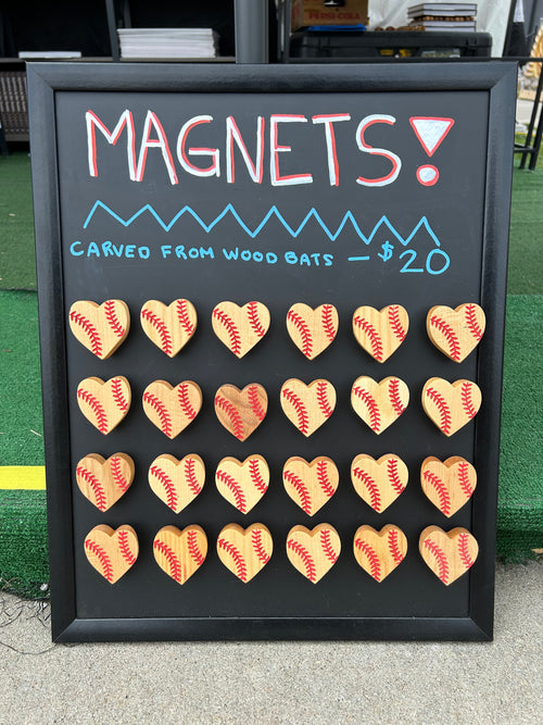 Reclaimed Wood Bat Magnets