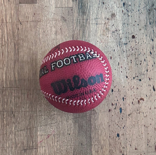 Reclaimed Football Baseball - Gold NATIONAL & Wilson Stamp 1 of 1