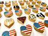 Wood Bat USA Flag Pocket Hearts