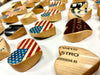 Wood Bat USA Flag Pocket Hearts