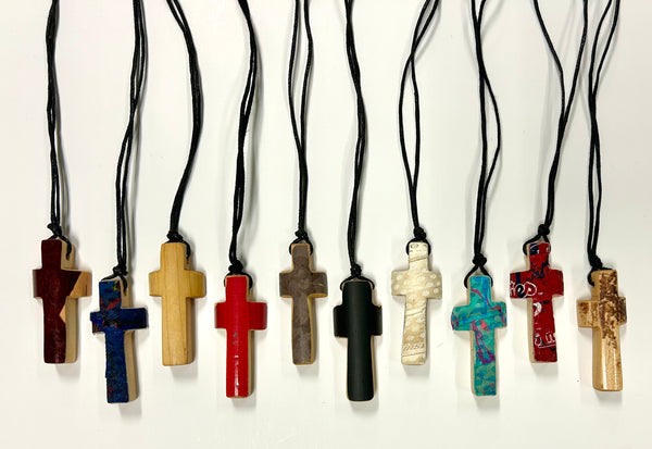 Baseball Bat Handle Cross Necklaces