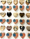 Wood Bat USA Flag Pocket Hearts