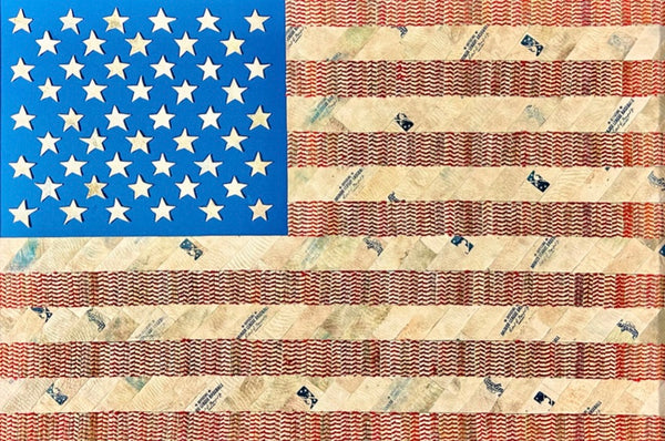 America’s Flag 16x24 Original Artwork - made from actual baseballs