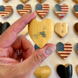 Wood Bat USA Flag Pocket Hearts