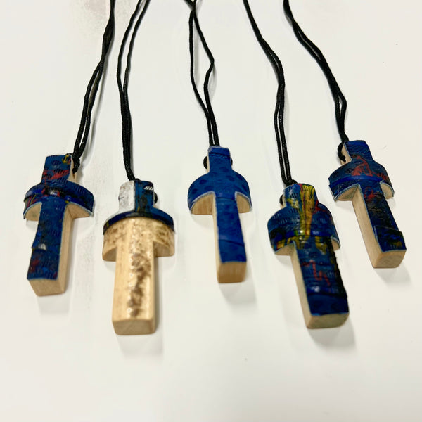 Baseball Bat Handle Cross Necklaces