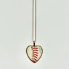 Baseball Seam Gold Heart Pendant Necklace