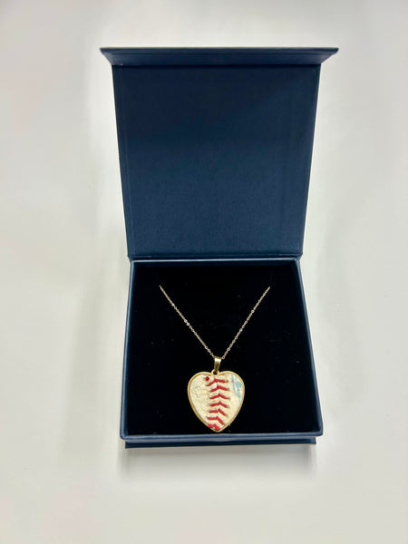 Limited Edition Patriotic Baseball Seam Pendant Necklace