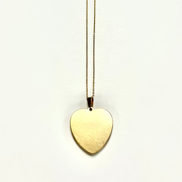 Baseball Seam Gold Heart Pendant Necklace