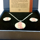 Baseball Seam Jewelry Gift Set - Earrings Necklace Bundle