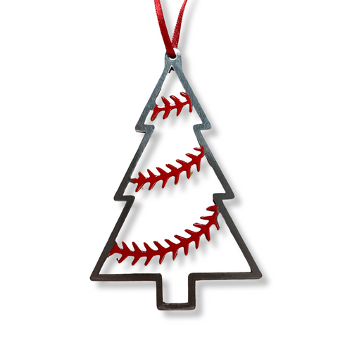 "THE TREE" - Steel Baseball Christmas Ornament