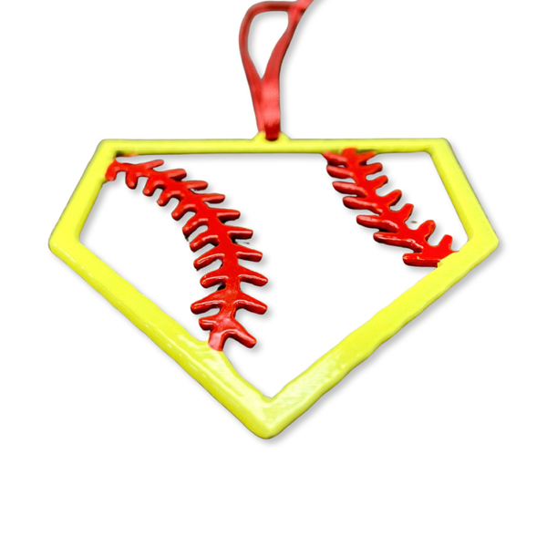 “STEEL HOME" Softball Christmas Ornament