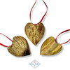 Reclaimed Wood Bat Heart Ornaments