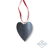 Reclaimed Wood Bat Heart Ornaments