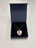 Baseball Seam Silver Heart Pendant Necklace