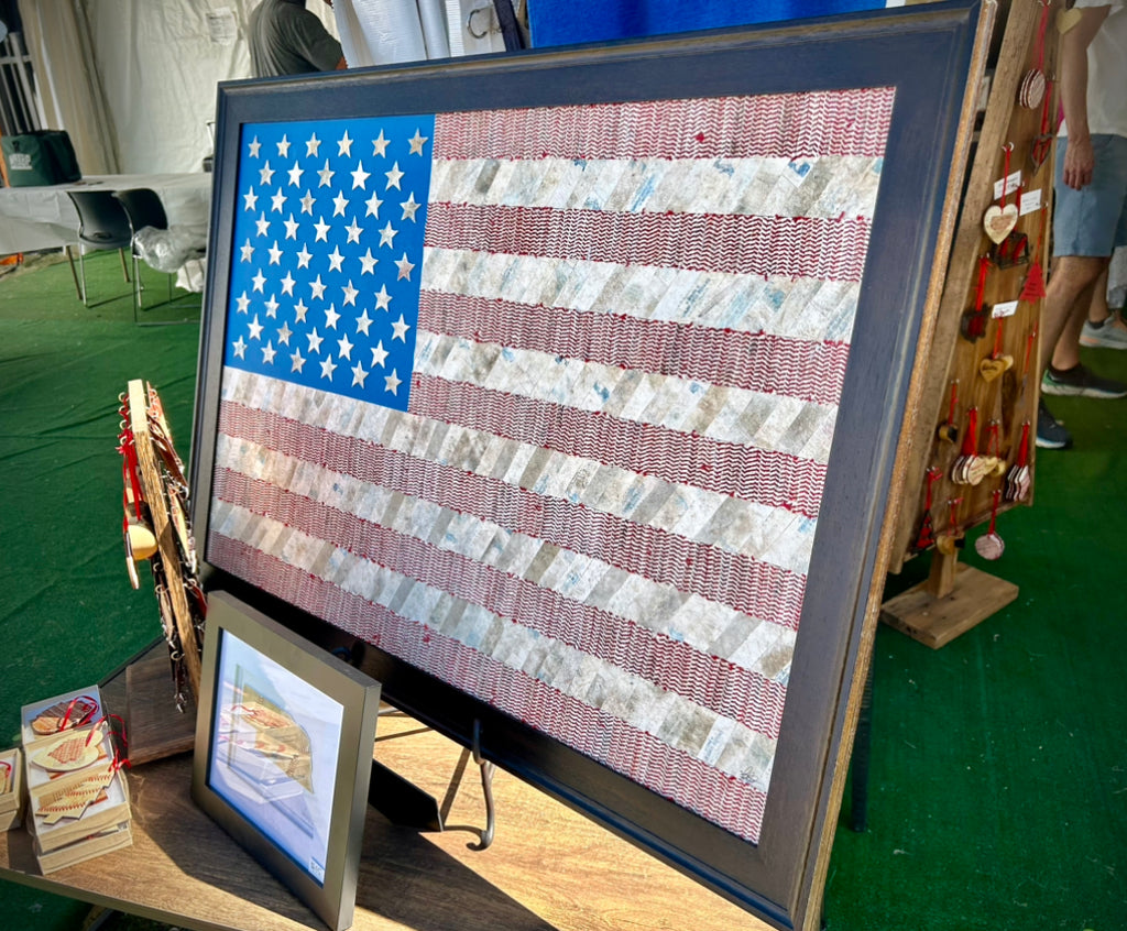 America's Game Original Baseball American Flag Artwork