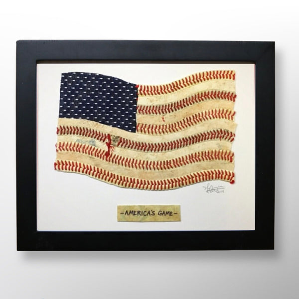 America's Game Original Baseball American Flag Artwork – The Baseball  Seams Company