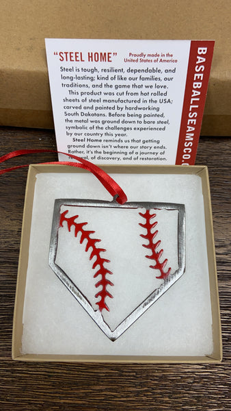 Small Batch No. 9 Wood Bat Home Plate Ornaments – The Baseball Seams Company