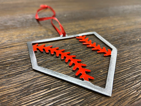 Small Batch No. 9 Wood Bat Home Plate Ornaments – The Baseball Seams Company